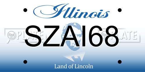 SZAI68 Illinois License Plate
