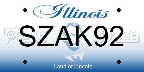 SZAK92 Illinois License Plate