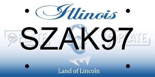 SZAK97 Illinois License Plate