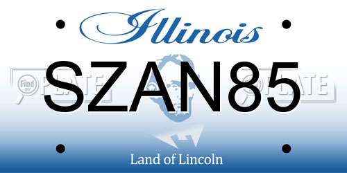 SZAN85 Illinois License Plate