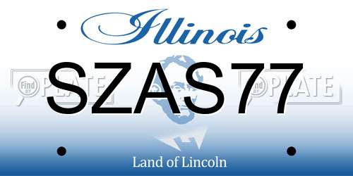 SZAS77 Illinois License Plate