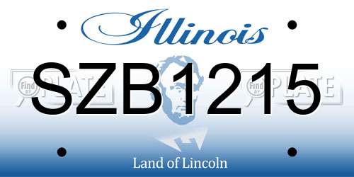 SZB1215 Illinois License Plate