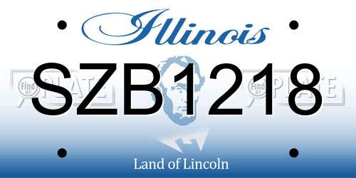 SZB1218 Illinois License Plate