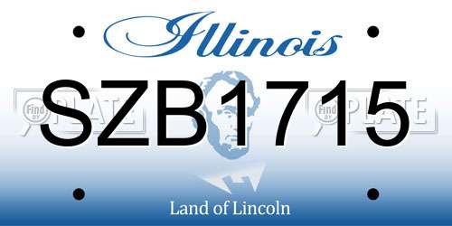 SZB1715 Illinois License Plate