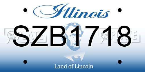 SZB1718 Illinois License Plate