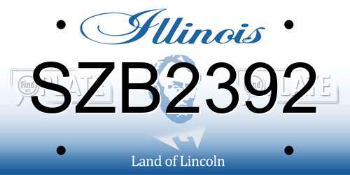 SZB2392 Illinois License Plate