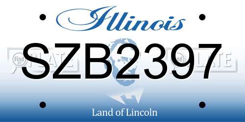 SZB2397 Illinois License Plate