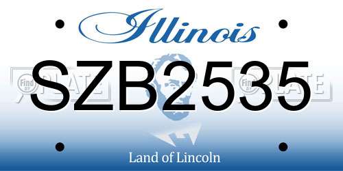 SZB2535 Illinois License Plate