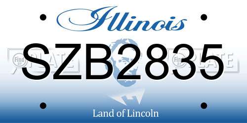 SZB2835 Illinois License Plate