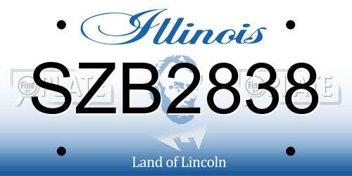 SZB2838 Illinois License Plate