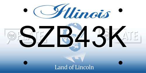SZB43K Illinois License Plate