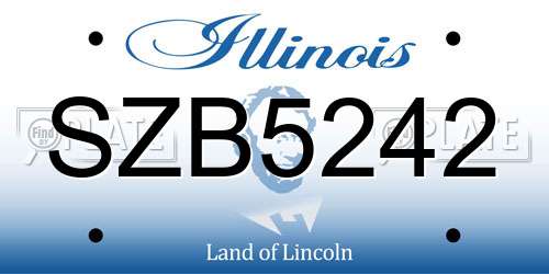 SZB5242 Illinois License Plate