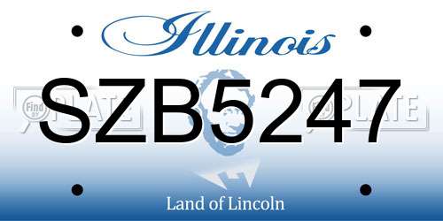 SZB5247 Illinois License Plate