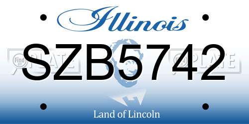 SZB5742 Illinois License Plate