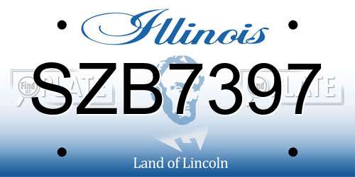 SZB7397 Illinois License Plate