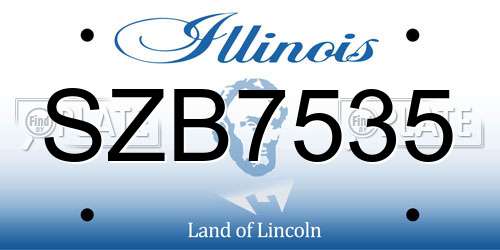 SZB7535 Illinois License Plate