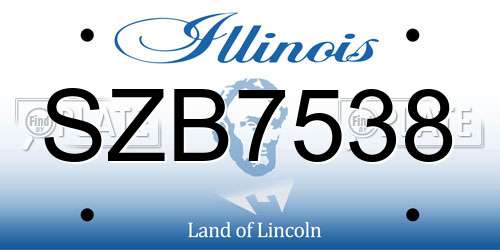 SZB7538 Illinois License Plate