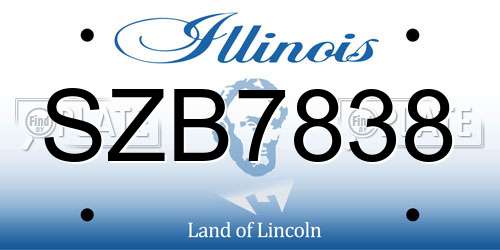 SZB7838 Illinois License Plate