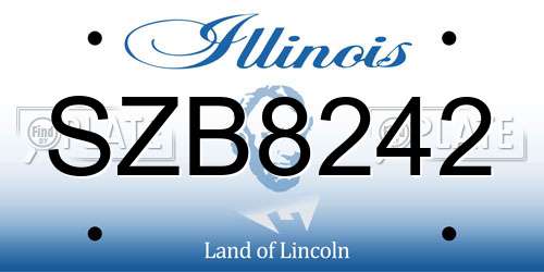SZB8242 Illinois License Plate