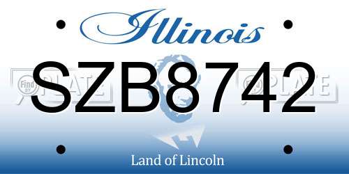 SZB8742 Illinois License Plate