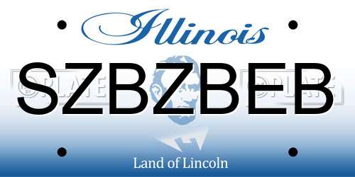 SZBZBEB Illinois License Plate