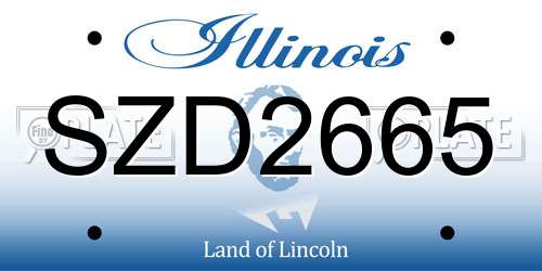 SZD2665 Illinois License Plate