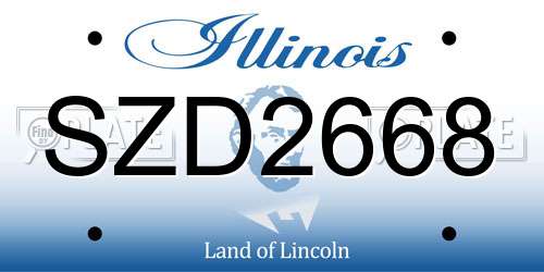 SZD2668 Illinois License Plate