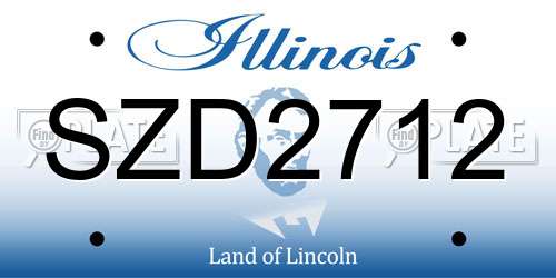 SZD2712 Illinois License Plate
