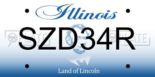 SZD34R Illinois License Plate