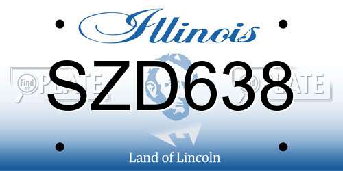 SZD638 Illinois License Plate