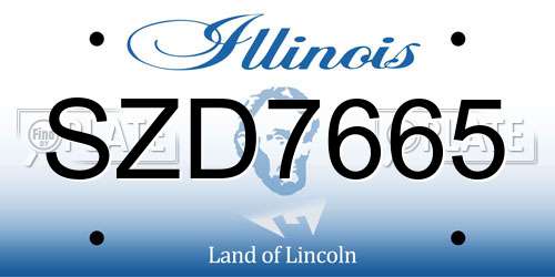 SZD7665 Illinois License Plate