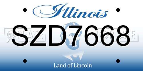 SZD7668 Illinois License Plate