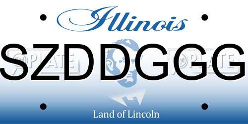 SZDDGGG Illinois License Plate