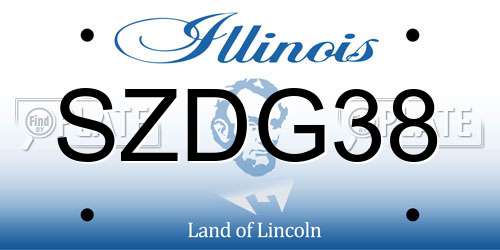 SZDG38 Illinois License Plate