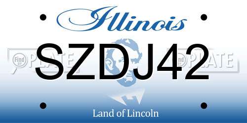 SZDJ42 Illinois License Plate