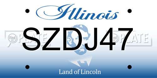 SZDJ47 Illinois License Plate