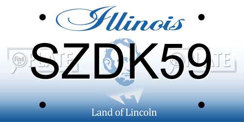 SZDK59 Illinois License Plate