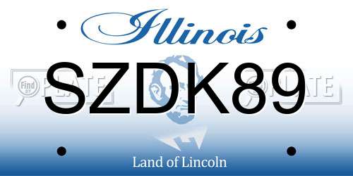 SZDK89 Illinois License Plate