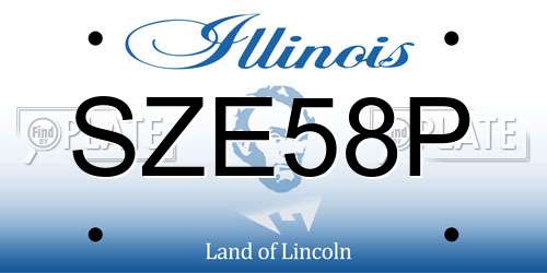 SZE58P Illinois License Plate
