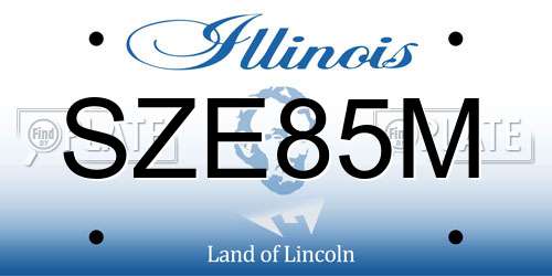 SZE85M Illinois License Plate