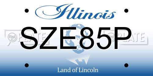 SZE85P Illinois License Plate