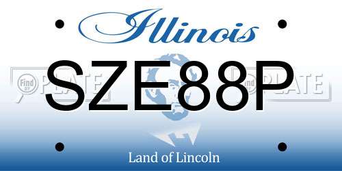 SZE88P Illinois License Plate