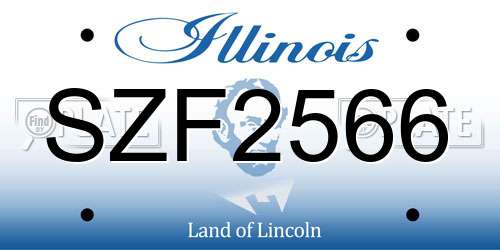 SZF2566 Illinois License Plate