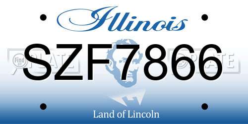 SZF7866 Illinois License Plate