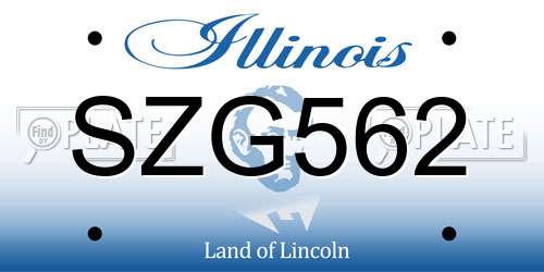 SZG562 Illinois License Plate
