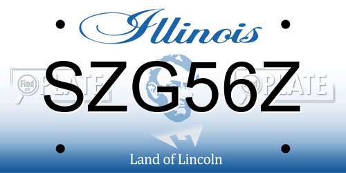 SZG56Z Illinois License Plate