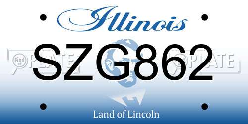 SZG862 Illinois License Plate