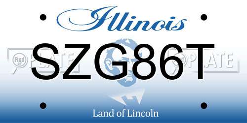 SZG86T Illinois License Plate