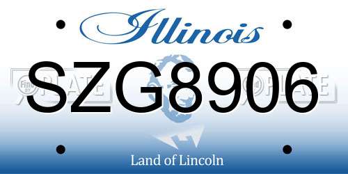 SZG8906 Illinois License Plate