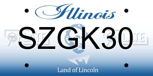 SZGK30 Illinois License Plate